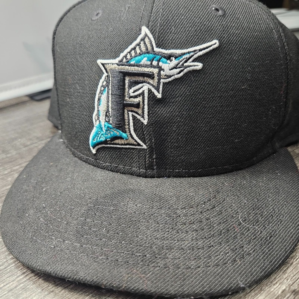 Florida Marlins New Era 59FIFTY Fitted 7 1/2 Black Cooperstown Wool MLB New